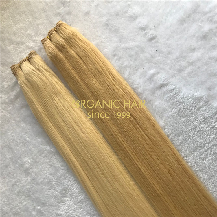 Human full cuticle hand tied weft hair on sale X165